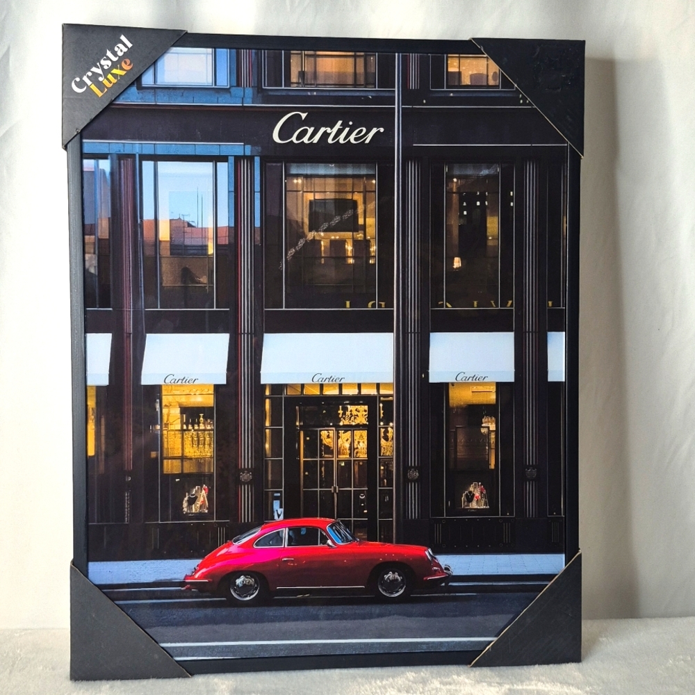 Storefront Wall Art with Red Car